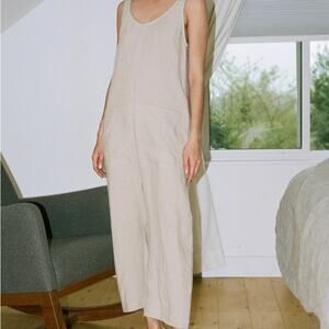 Ilana Kohn light gray linen lightweight flowy jumpsuit WOMENS XS